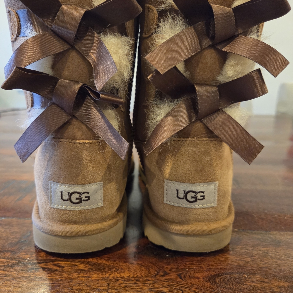 UGG Bailey Bow II Brown Suede Boots with Bows